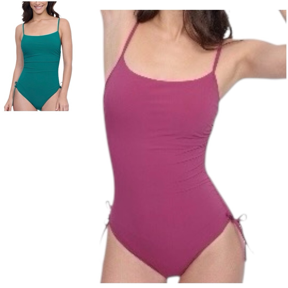 Profile by Gottex C Cup Side Tie Malliot 1 Piece in Plum